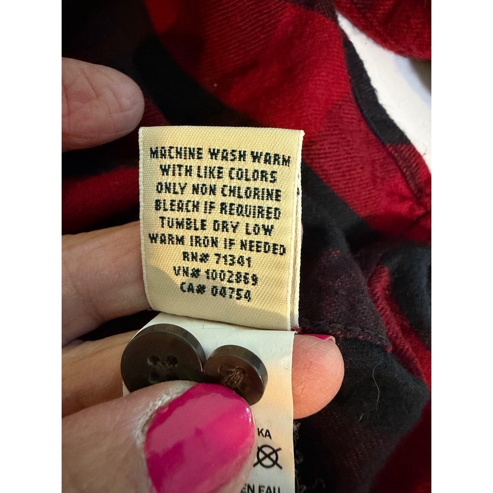 L.L. Bean Flannel Shirt Women 3X‎ Red Black Buffalo Plaid Relaxed Fit Lumberjack - Picture 13 of 13